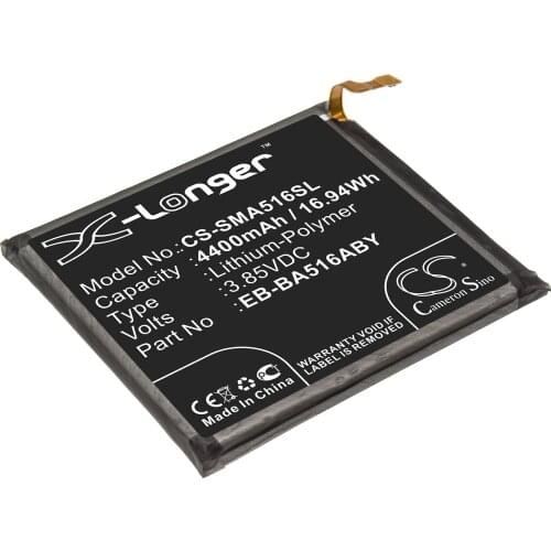 CS 4400mAh/16.94Wh battery for Samsung Galaxy A51 5G,SM-A516D,SM-A516J,SM-A516N,A516U,A516V EB-BA516ABY,GH82-22889A