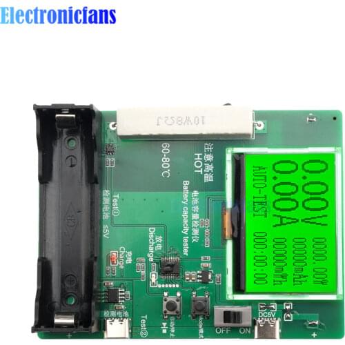 DC 5-12V 18650 Digital LCD Display Lithium Li-ion Battery Tester Meter Voltage Current Power Bank Capacity Monitor Tester Module