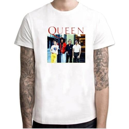 Freddie Mercury Rock Hiphop Rock Cool Harajuku Streetwear Short Sleeve Funny Print Men T Shirt Summer Tops for Men