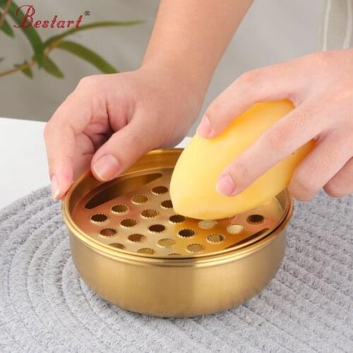 Metal Bowl Stainless Steel Potato Grinder Manual Vegetable Cigar Design Vintage Herbal food Grinder Crusher for Kitchen