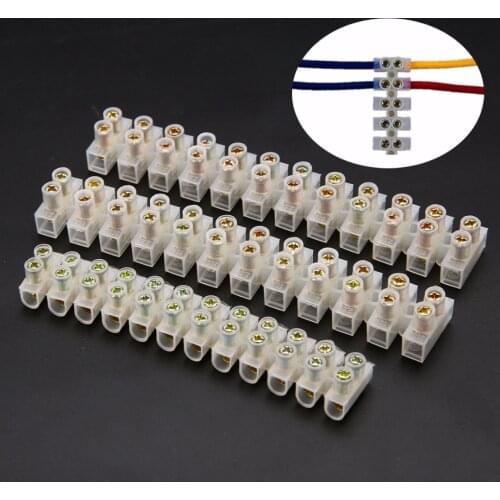3pcs 12 Way Barrier Screw Terminal Block Wire Connector Strip 3A 5A 10Amp For All Electrical Wiring