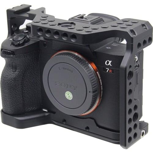 Pro A7R4 Cage A7R IV Camera Cage for Sony A7R Mark IV Camera W/ 1/4 3/8 Thread Hole Top handle Microphone Flash Light Alloy Made