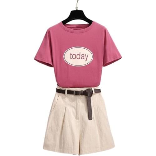 Fashion Summer Teenage Girls 2021 Clothes Set For Girl Short Sleeve T-Shirt + Casual Shorts Children Clothes Suit 13-18T