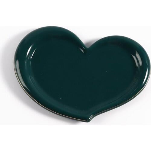 Creative Heart-shaped Ceramic Storage Tray Living Room Mug Tray Desktop Snack Tray Decoration Home Decoration Accessories