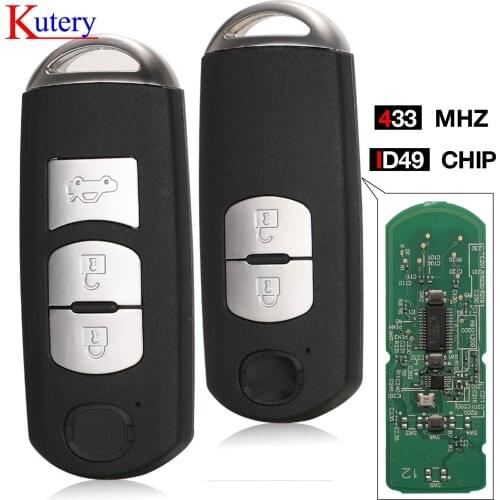 Kutery 5pcs Car Remote Smart Key for MAZDA CX-3 CX-5 Axela Atenza Model No. SKE13E-01 or SKE13E-02 433mhz ID49