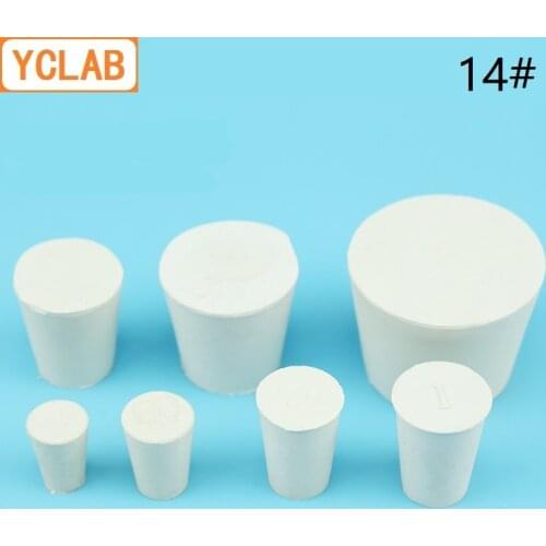 YCLAB 14# Rubber Stopper White for Glass Flask Upper Diameter 75mm * Lower Diameter 62mm Laboratory Chemistry Equipment