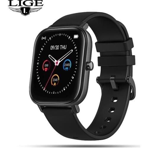 LIGE Monitor Smartwatch Blood Pressure Measurement Color Screen Fitness IP67 waterprooof Electronic Smart Watch for Android iOS