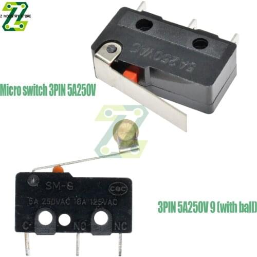 10PCS KW11-3Z Microswitch 3 Pin Tact Touch Switch Sensitive Microswitch 5A 250V With/Without Balls