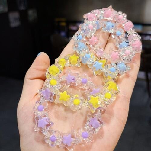 Cute Transparent Bracelet For Girls Flower Star Friendship Bracelet For Chirdren Sweet Colorful Jewelry Accessories Trend 2021