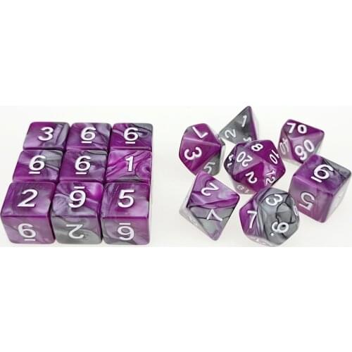 Rollooo Two-Tone Particular Roleplaying Dice Set Standard 7 + 9 Extra D6s for RPG D&D Games