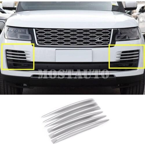 For Land Rover Range Rover L405 ABS Front Bumper Grille Air Vent Trim Cover 2018 6pcs Black/Silver Car Accessories Interior