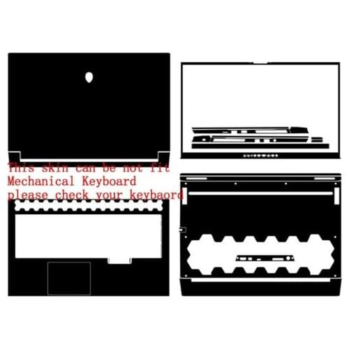 Carbon fiber Laptop Sticker Decal Skin Cover Protector for New 2021 Dell Alienware M17 R4 Non-Mechanical Keyboard 17.3"