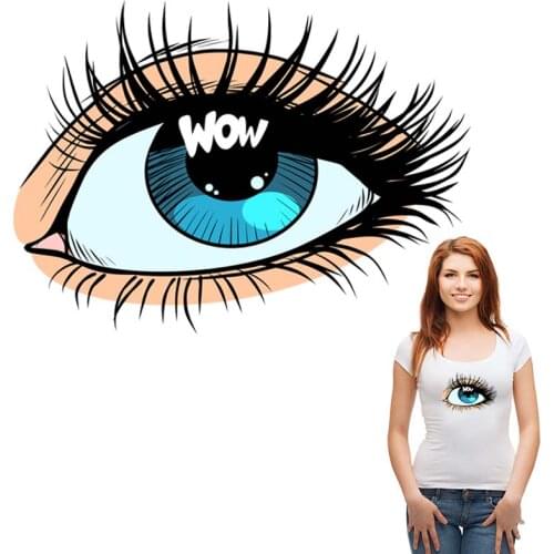 Big Eye Clothes Stickers Washable Clothes Decoration Print On T-Shirt Diy Accessory Eye Patch Popupar Pattern Transfers