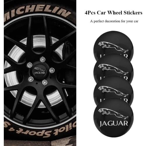 4Pcs Car Wheel Center Hub Cap Emblem Badge Stickers For Jaguar XF XE XEL XFL XJR XJ X-Type F-Pace I-Pace E-Pace S-Type F-Type