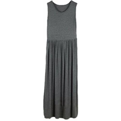2020 New Autumn Knitting Women Dress Sleeveless O-neck Loose Casual Spring Dress Solid Color Dress Femme Vestidos Plus Size 6XL