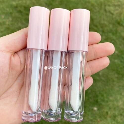 Wholesale thicker wand plastic cosmetic storage container Pink White lip glaze Lipgloss Tube containers bulk Big Wands/Brush