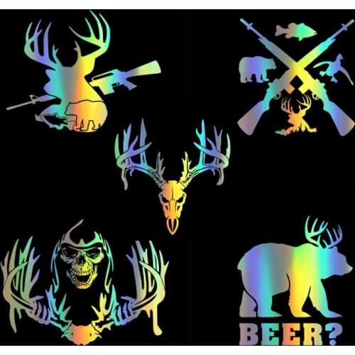 Antlers Fish Deer Duck Bear Shotgun Stickers Hunting Decal Stickers For Car Styling Body Window Vinyl Stickers and Decals Decor