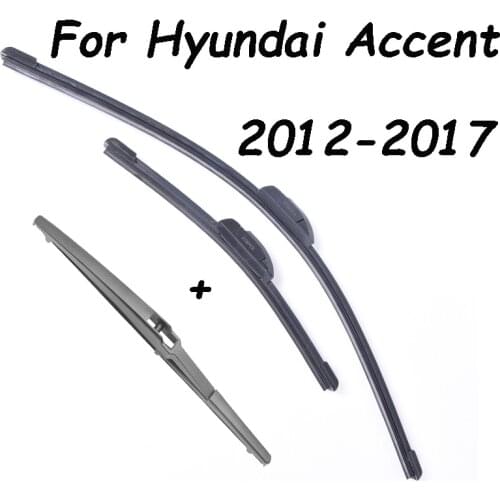 Front & Rear Wiper Blades For Hyundai Accent From 2012 2013 2014 2015 2016 2017 Years Windscreen Wiper Wholesale Car Accessories