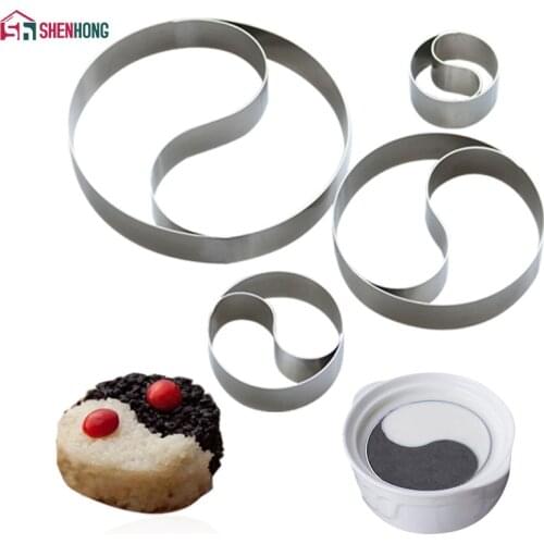 SHENHONG Stainless Steel YINYANG Mousse Ring For Baking Cakes Dessert Rice Dishes Creative Molds Tools DIY Moule