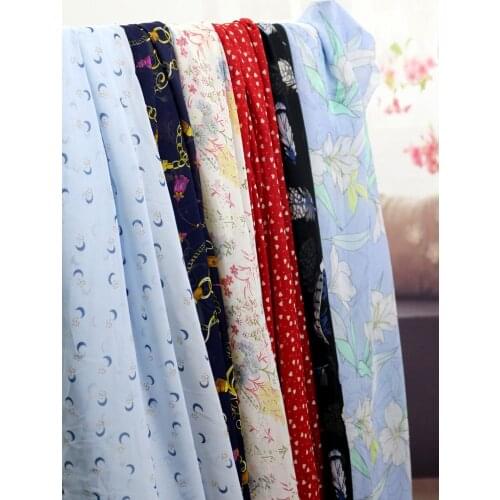 Chiffon Fabric By The Meter Per Micro Transparent Floral Dot Printed Dress Skirt for Sewing Flowers Fabrics Brocade Summer Diy