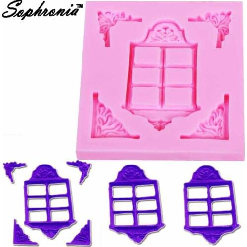 Sophronia Retro Window Cake Border Silicone Molds Fondant Cake Decorating Tools Cupcake Chocolate Mold Kitchen Baking m835