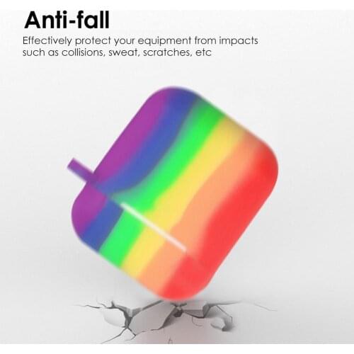 Rainbow Colorful Candy Color Silicone Earphone Protective For Airpods 1 2 Wireless Bluetooth Protect Case For AirPods Pro Cover
