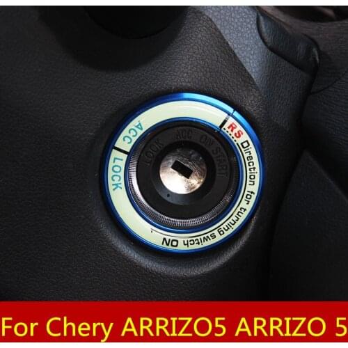 Luminous Car Ignition Key Ring Decor Sticker Car Styling Ignition Switch Protective Sticker For Chery ARRIZO5 ARRIZO 5