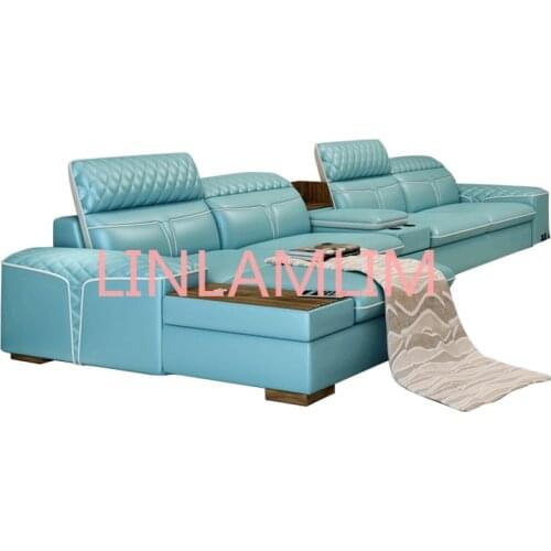 Living Room Sofa storage corner real genuine leather sofas salon couch puff asiento muebles de sala canape L shape sofa cama