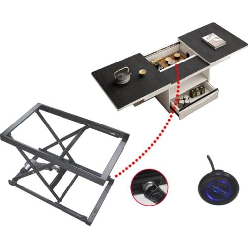 Smart living room home electric lifting iron frame fold wall table bracket