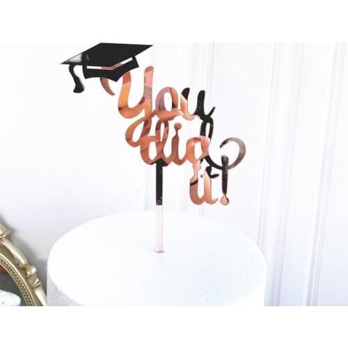 You did it Cake Topper Congrats Grad Gold Acrylic Cake Topper for Graduations College Graduate Celebration Party Cake Decoration