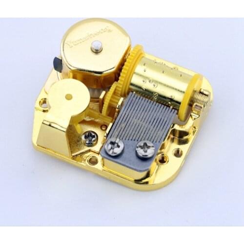 Yunsheng 18 Note Windup Clockwork Mechanism DIY Musical Movement Music Box Movement Replacing Old Music Box Gold