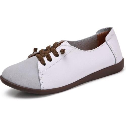 Womens Shoes Plus Size Suede Moccasin Casual Lace-up Shoes Non-slip Breathable Flat Shoes All-match Trendy Shoes Walking Shoes