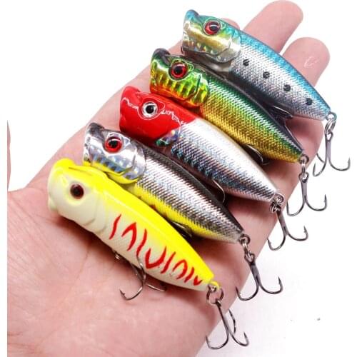 1Pcs Laser Popper Fishing Lure 7cm 12g 6# Hooks Pesca Hard Fishing Bait Lifelike Lures Fakebait Wobbler Isca Artificial Swimbait