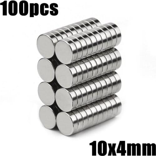 100pcs 10x4mm Super Powerful Strong Bulk Small Round NdFeB Neodymium Disc Magnets Dia 10mm x 4mm N35 Rare Earth NdFeB Magnet