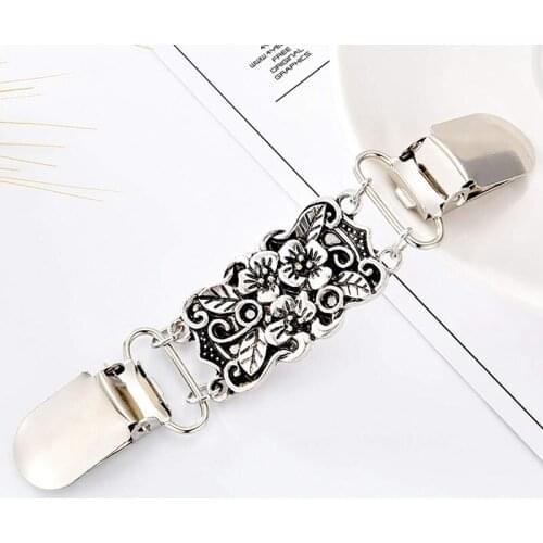 2 PCS Retro Sweater Shirt Clips Cardigan Collar Clips Dresses Shawl Clip For Women Girls Style 1