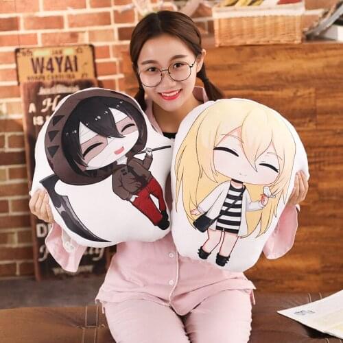 Anime Angels of Death pillow toy Rachel Zack stuffed plush doll double sided case cosplay toy gift 45cm