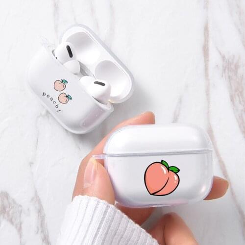 Fruit Transparent Cute Soft Earphone Case For Apple airpods Pro Case Cover Summer Peach Bluetooth Headphone Case For Airpods 3