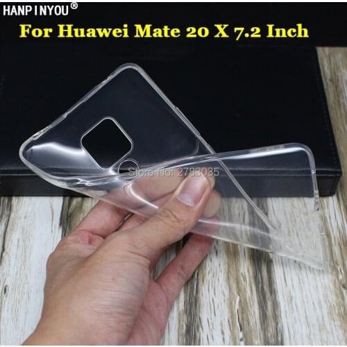 For Huawei Mate 20 X 20x 7.2" Slim Crystal Clear Transparent Soft TPU Back Case Protection Skin Camera Protect Cover