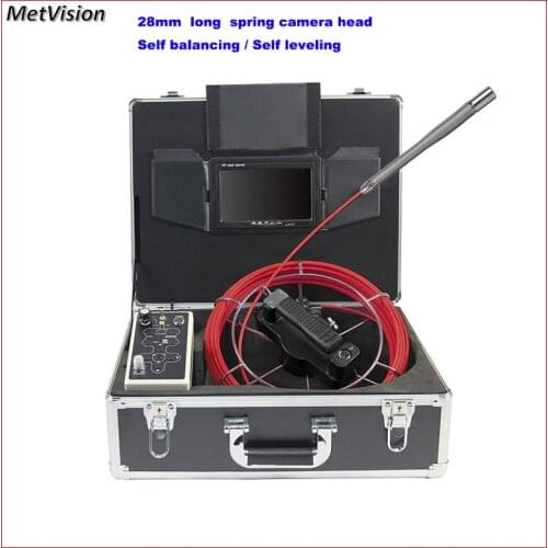 Sewer Pipeline Water Pipe Drain Inspection CAM Borescope industrial Camera Endoscope Self balance DVR record 28mm LONG SPRING