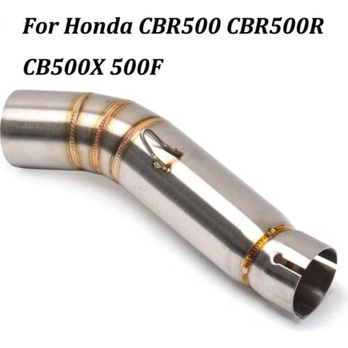 Motorcycle Exhaust Muffler Mid Modified Connection Middle Link Pipe Stainless Steel Slip on For Honda CBR500 CBR500R CB500X 500F