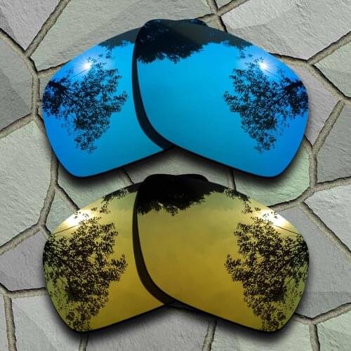 Sky Blue&Yellow Golden Sunglasses Polarized Replacement Lenses for Oakley Dispatch 1