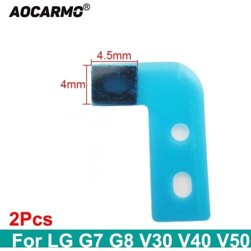 Aocarmo 2Pcs For LG G7 G8 V30 V40 V50 Top Microphone Mesh Grid Bottom Mic Waterproof Adhesive Membrane 4.5x4mm Replacement Part
