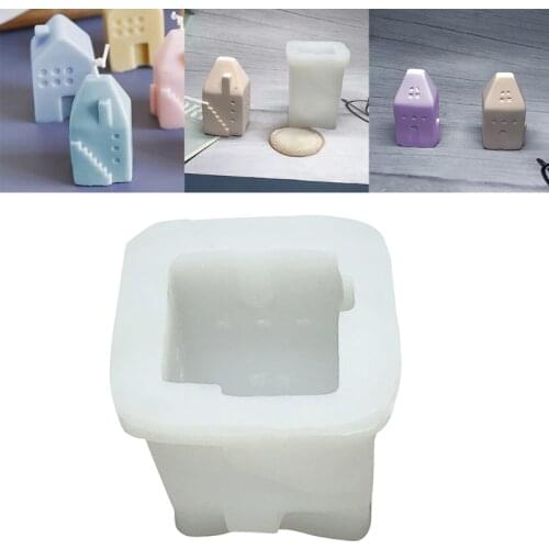 L4MB Square 3D Small House Candles Silicone Mold Aromatherapy Candle Silicone Mold