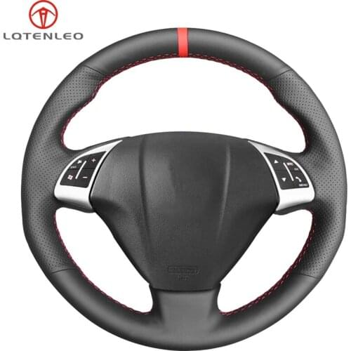 LQTENLEO Black Artificial Leather Steering Wheel Cover For Fiat Punto Bravo Linea 2007-2019 Qubo Doblo 2008-2015 Grande Punto