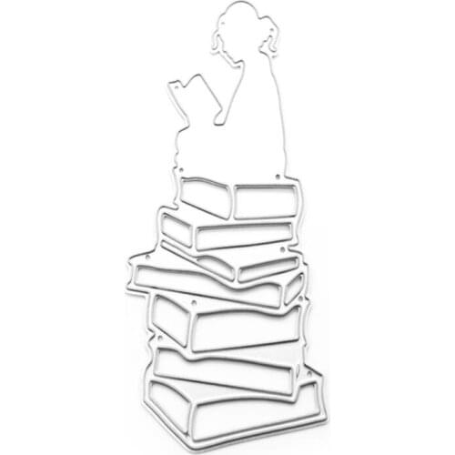 M17D Book Girl Metal Cutting Dies Stencil Scrapbooking DIY Album Stamp Paper