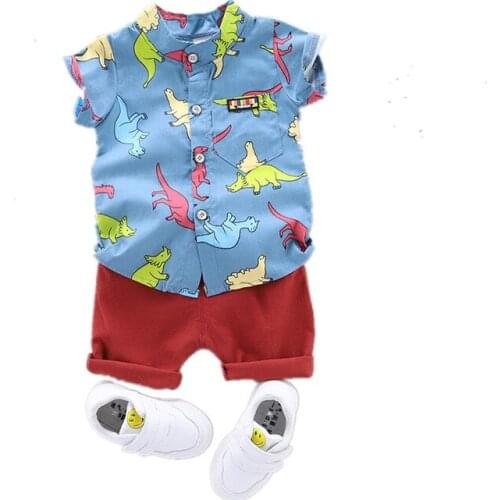 New Summer Baby Clothes Suit Children Boys Fashion Cartoon Shirt Shorts 2Pcs/sets Toddler Casual Clothing Infant Kids Tracksuits