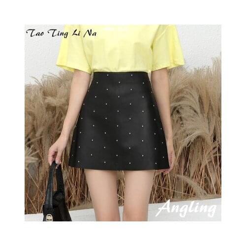 2020 New Fashion Genuine Real Sheep Leather Skirt J10