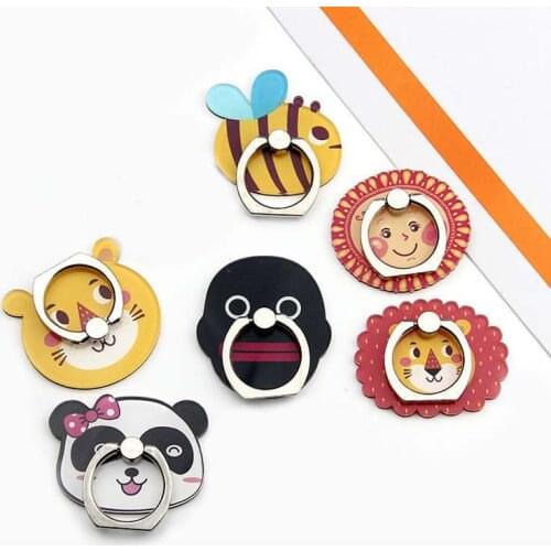 New 1 Piece Cute Cartoon Mobile Phone Holder Stand Rings Lovely Bear Lion Panda Animal Pattern Mobile Finger Ring Holder
