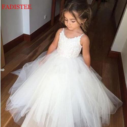 New First Communion Dresses for Girls Light Ivory O-neck Sleeveless Ball Gown Lace Appliques Flower Girl Dresses for Weddings
