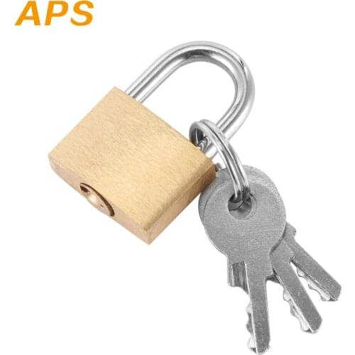 New Cabinet Luggage Security Metal Lock Padlock Gold Silver Tone With 3 Keys Padlock Box Case Lock Mini Locks Lovers Safe Lock